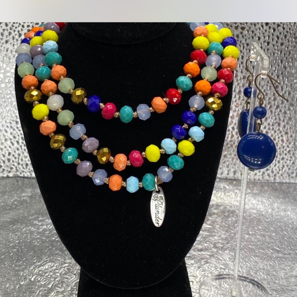 Southwestern ^^^ Designer *** Colorful “ Beaded Necklace and Earring Set